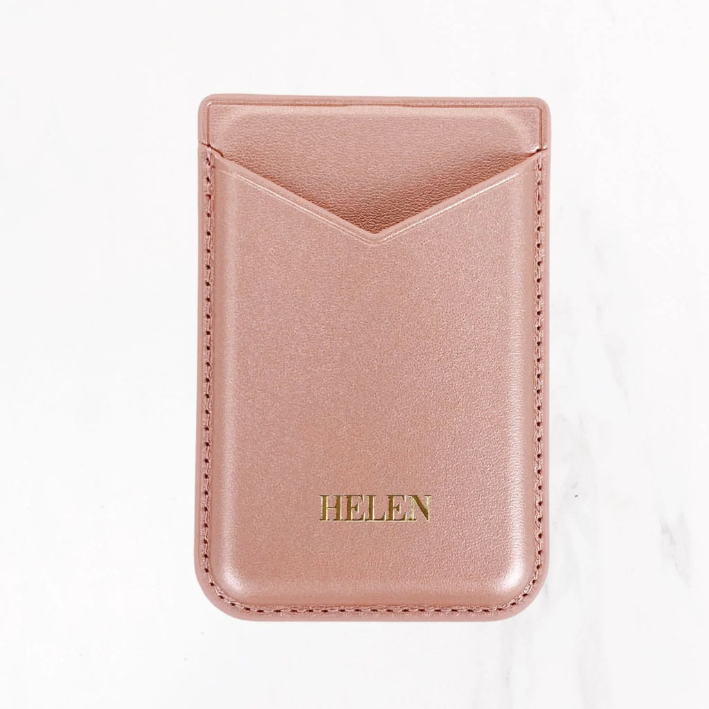 Magsafe Leather Couture Card Holder - Starlight Pink