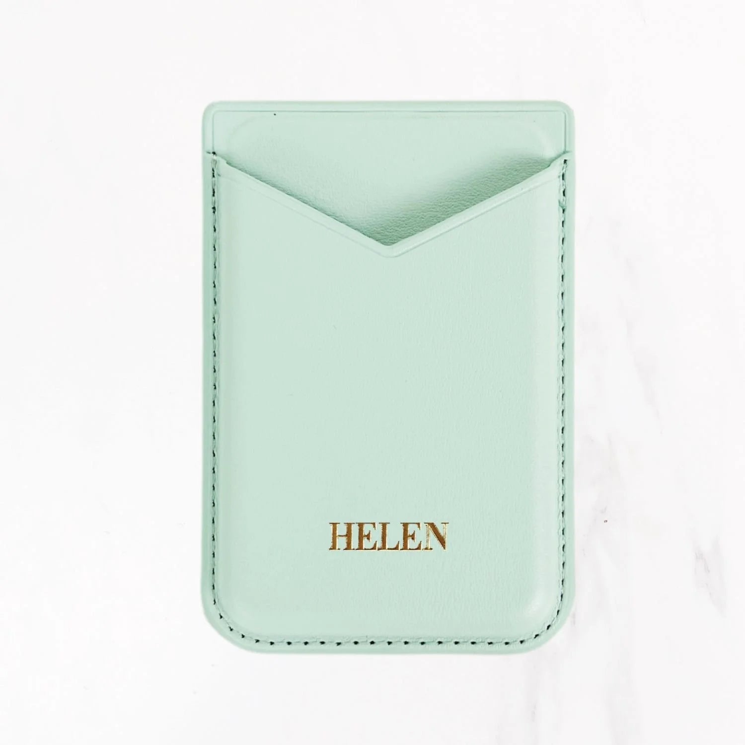 Magsafe Leather Couture Card Holder - Alaskan Blue