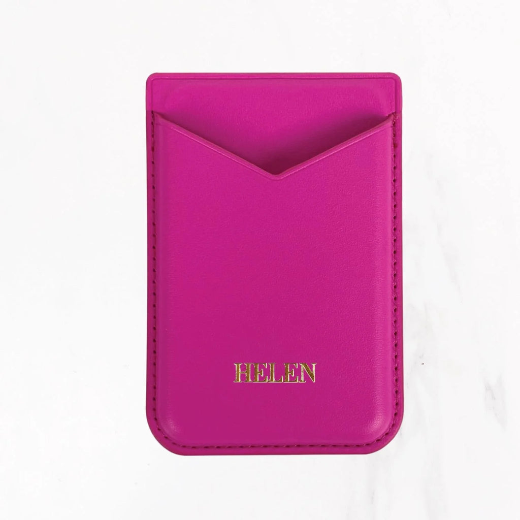 Magsafe Leather Couture Card Holder - Rose Pink