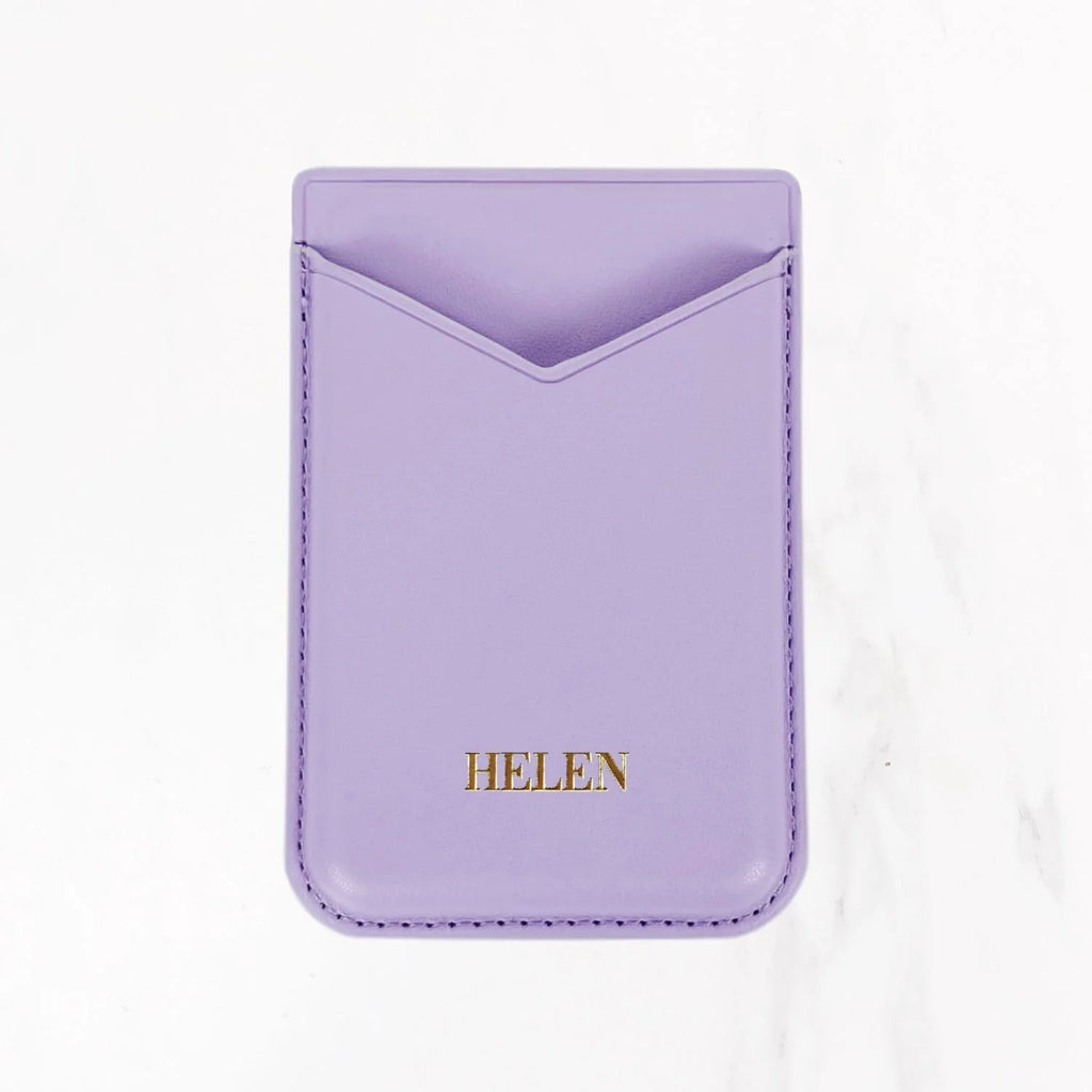 Magsafe Leather Couture Card Holder - Lavender Purple