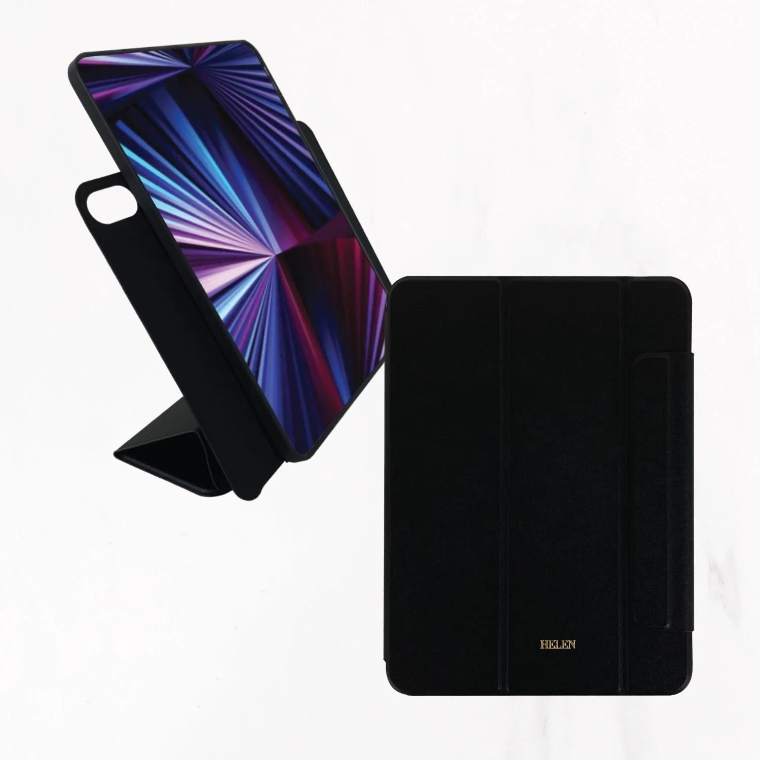 iPad Series - Calligraphy Leather Case - Black