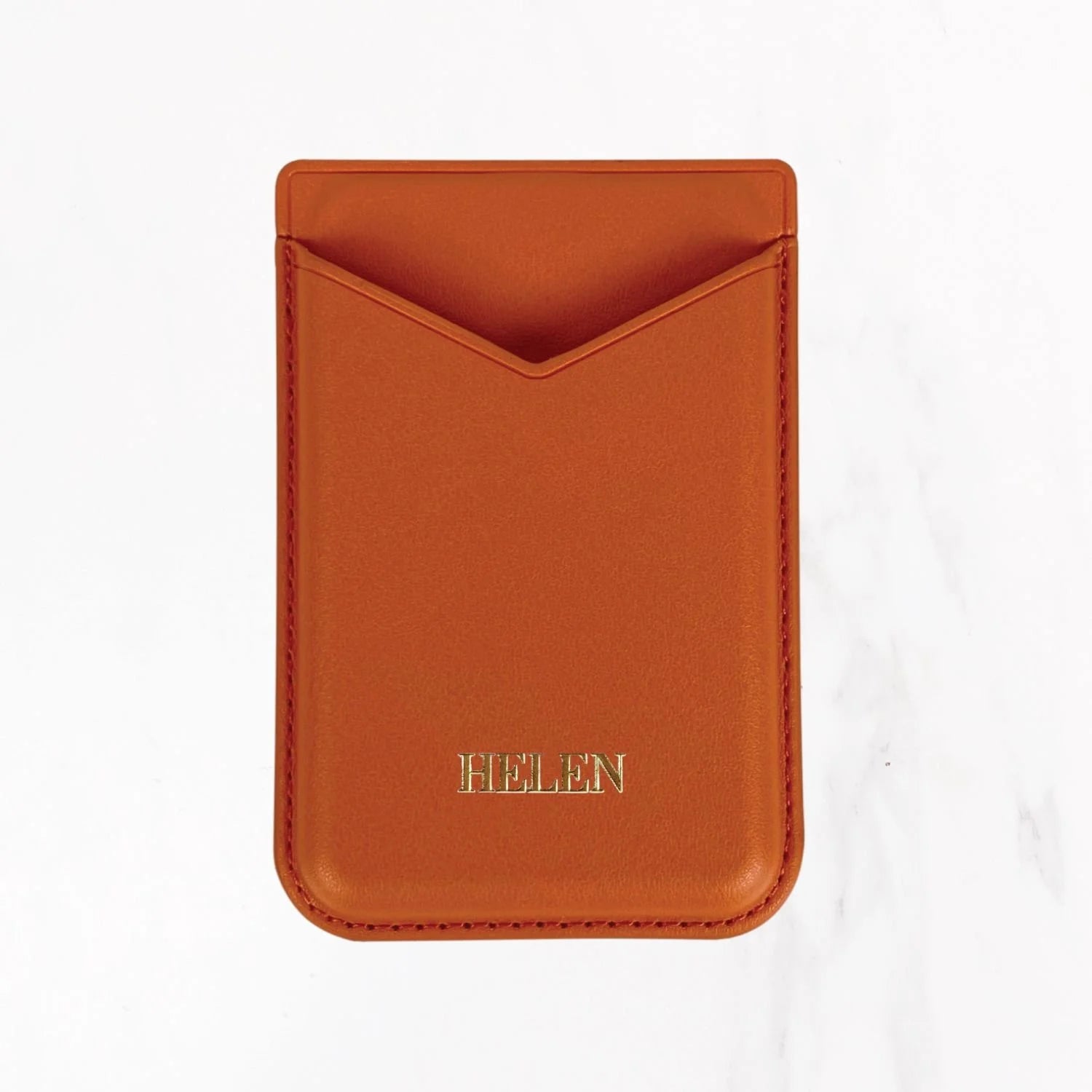 Magsafe Leather Couture Card Holder - Orange