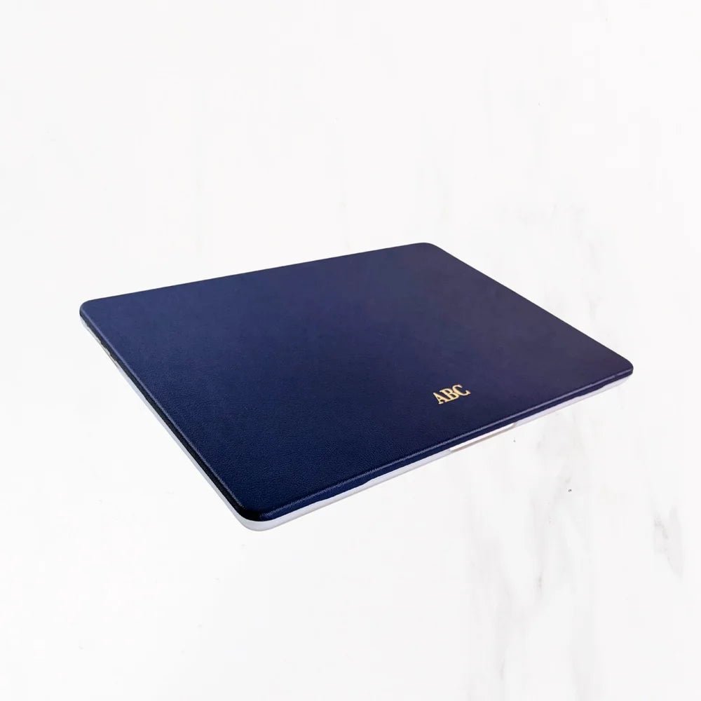 Macbook Series - Grain Leather Hard Shell Case - Dark Blue