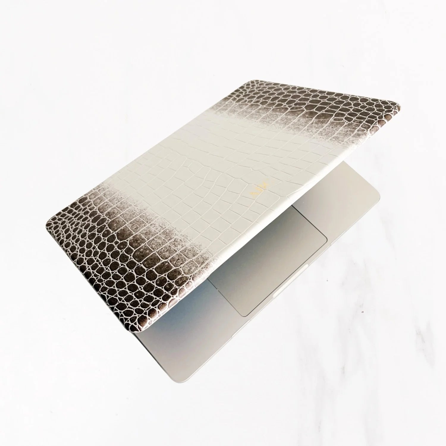 Macbook Series - Croc Leather Hard Shell Case - Optic White Sepia