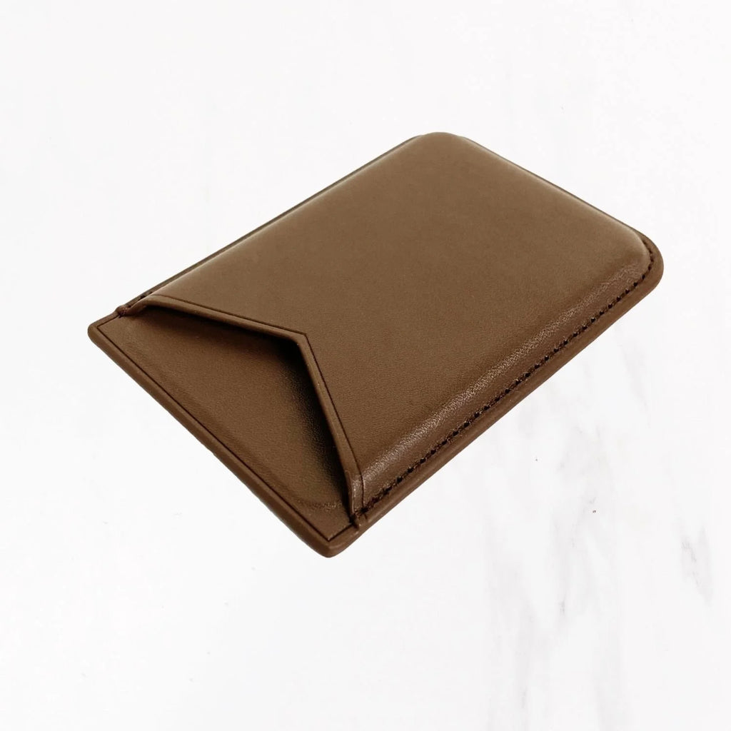 Magsafe Leather Couture Card Holder - Brown
