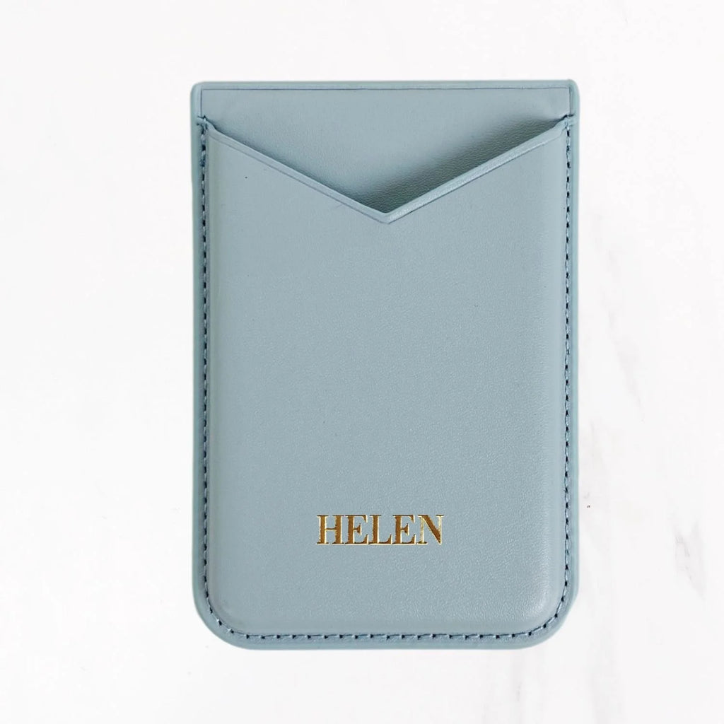 Magsafe Leather Couture Card Holder - Light Blue