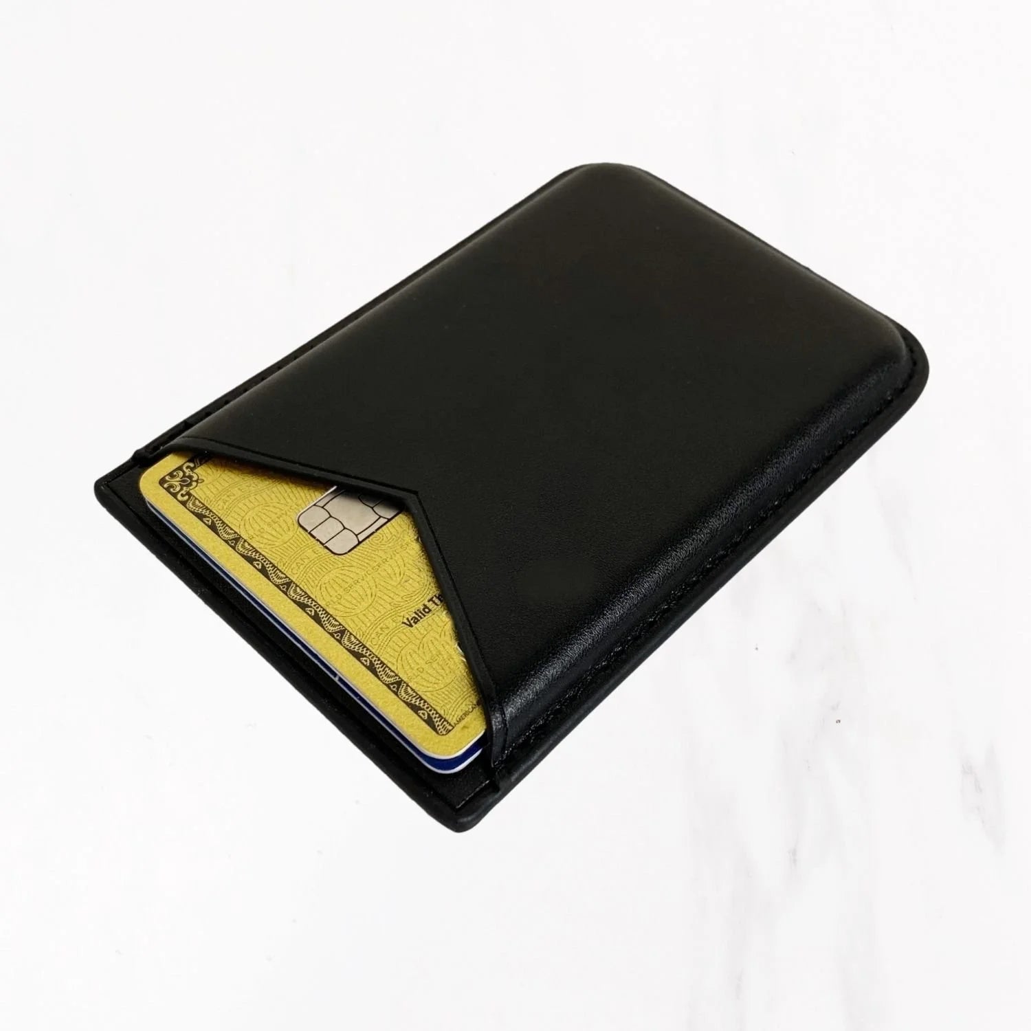 Magsafe Leather Couture Card Holder - Black