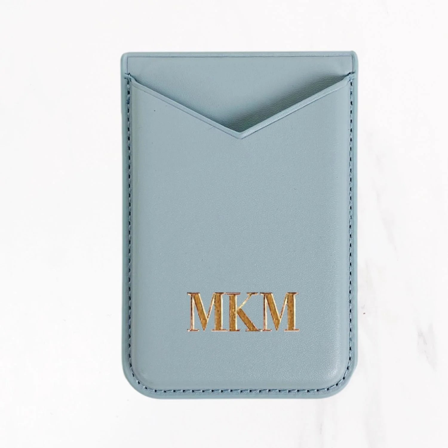 Magsafe Leather Couture Card Holder - Light Blue