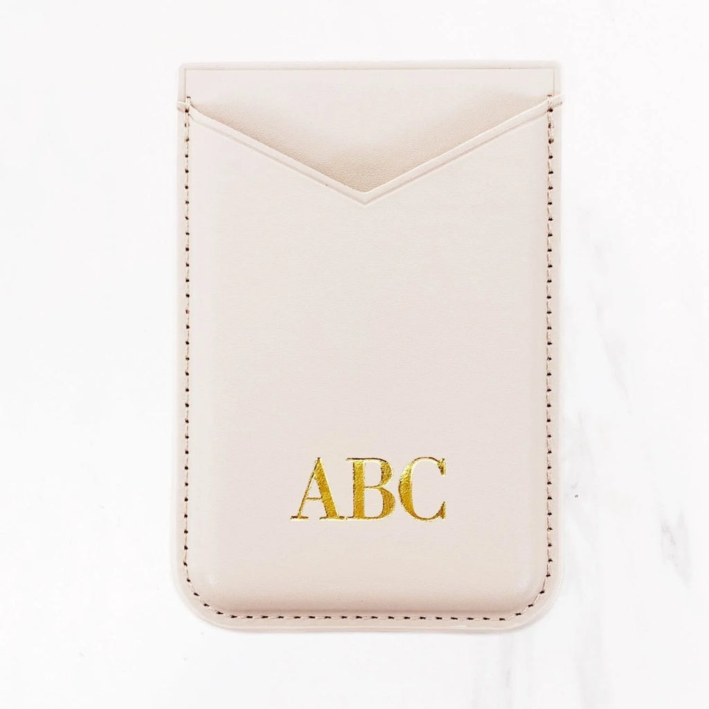 Magsafe Leather Couture Card Holder - Pale Pink