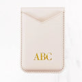 Magsafe Leather Couture Card Holder - Pale Pink
