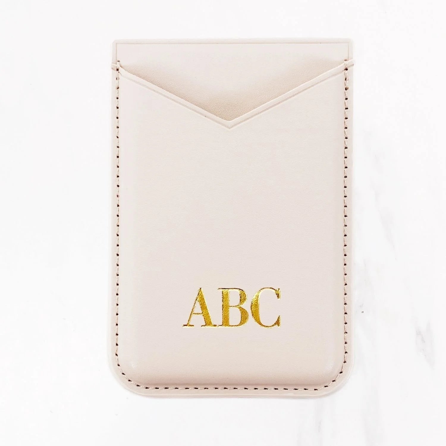 Magsafe Leather Couture Card Holder - Pale Pink
