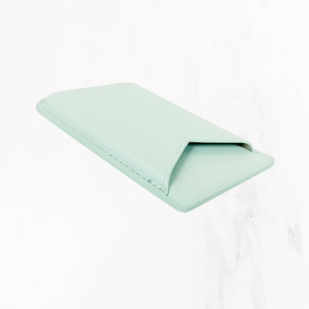 Magsafe Leather Couture Card Holder - Alaskan Blue