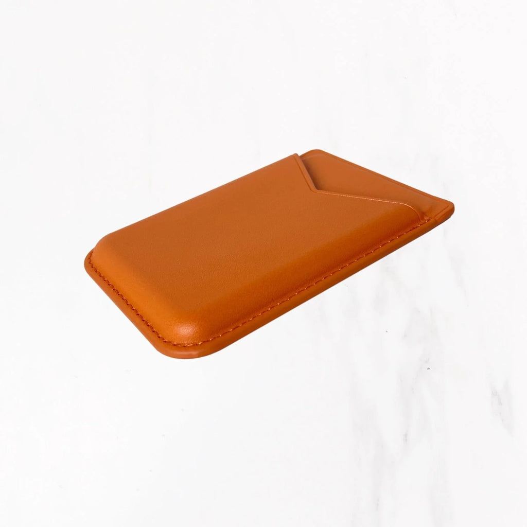 Magsafe Leather Couture Card Holder - Orange