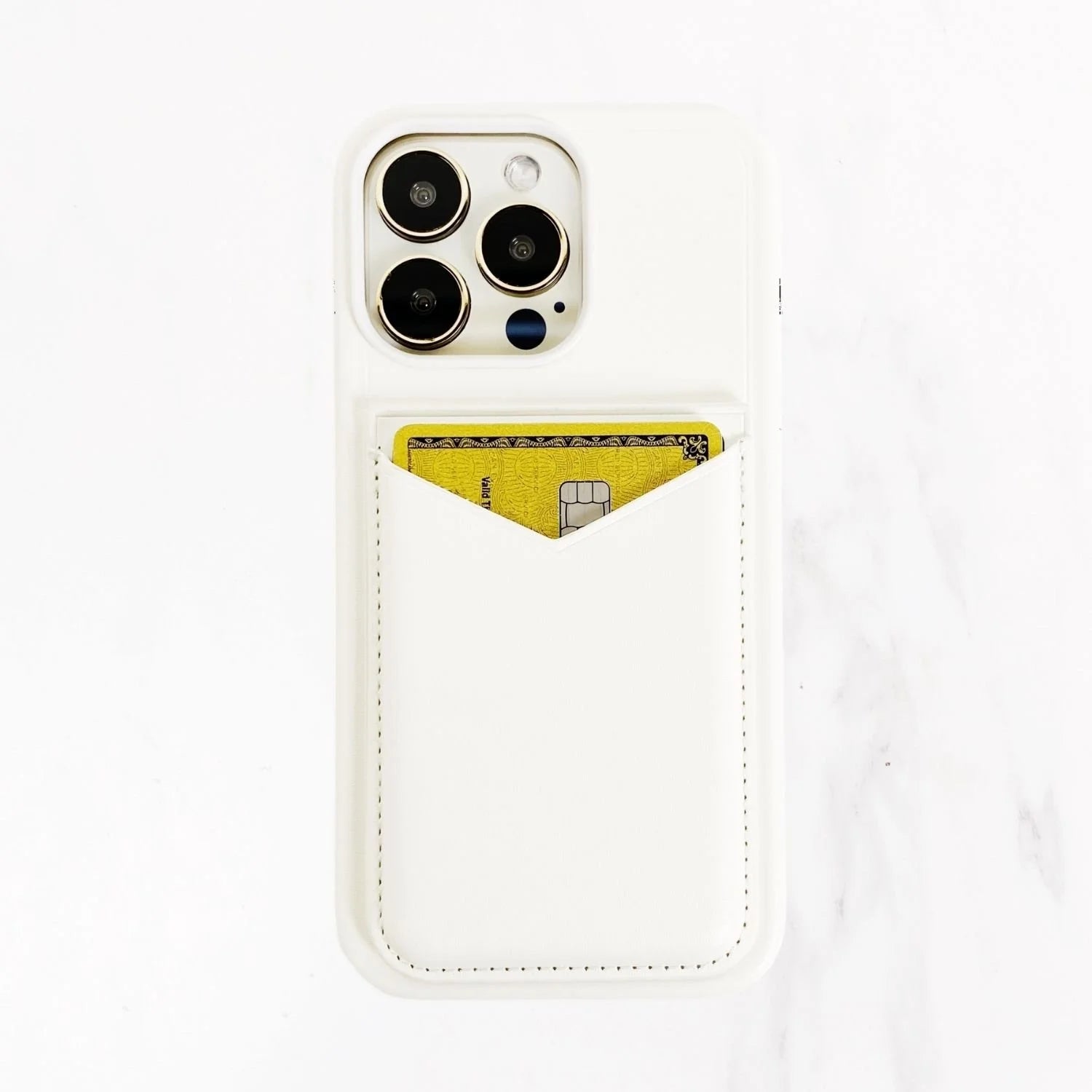 Magsafe Leather Couture Card Holder - White