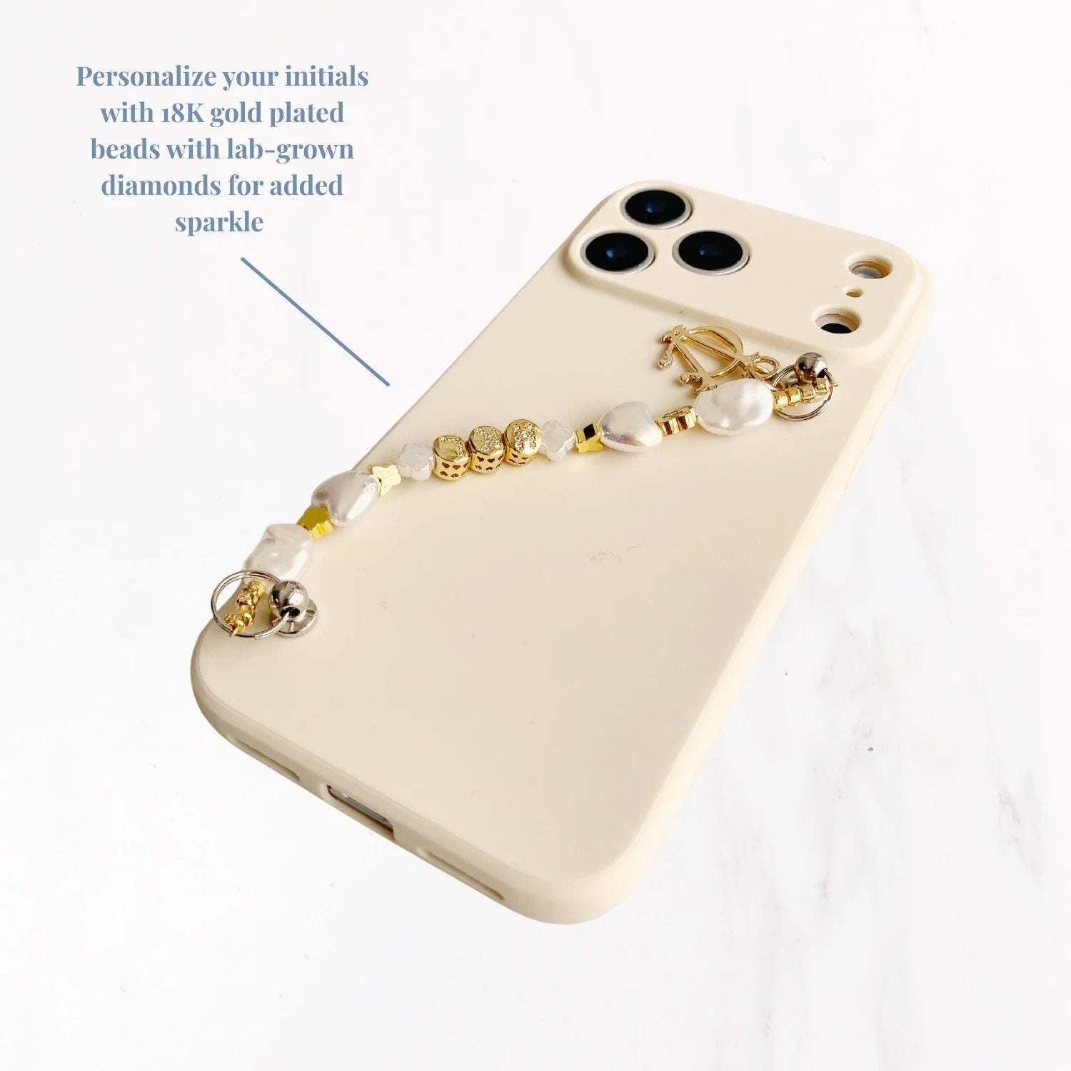 iPhone 17 Series Charm Handle Grip Case - Opaline White